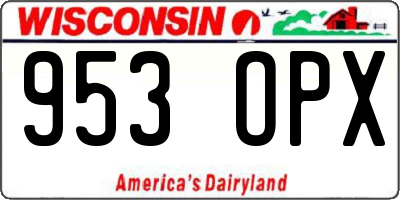 WI license plate 953OPX