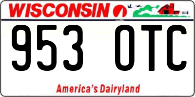 WI license plate 953OTC