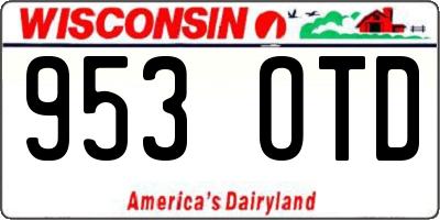 WI license plate 953OTD