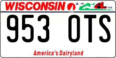 WI license plate 953OTS