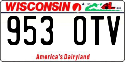 WI license plate 953OTV
