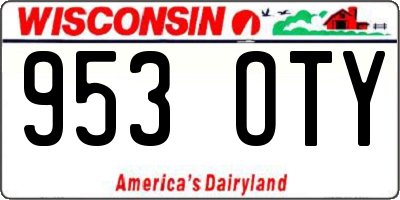 WI license plate 953OTY