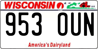 WI license plate 953OUN
