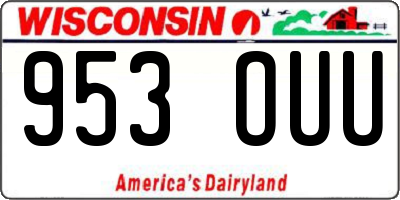 WI license plate 953OUU