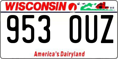 WI license plate 953OUZ