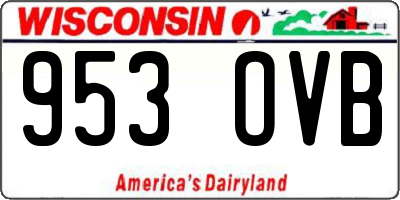 WI license plate 953OVB