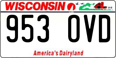 WI license plate 953OVD