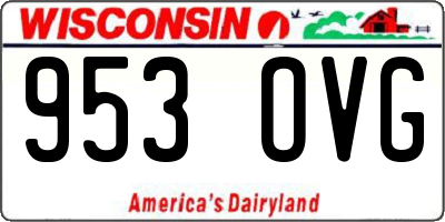 WI license plate 953OVG