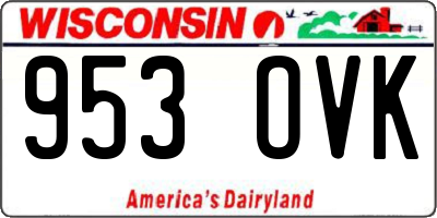 WI license plate 953OVK