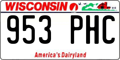 WI license plate 953PHC