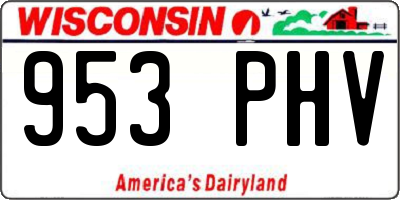 WI license plate 953PHV