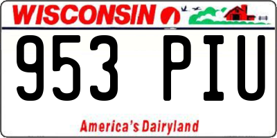 WI license plate 953PIU