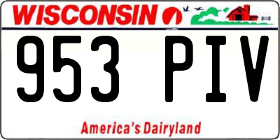 WI license plate 953PIV