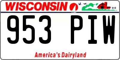 WI license plate 953PIW