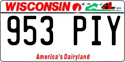 WI license plate 953PIY