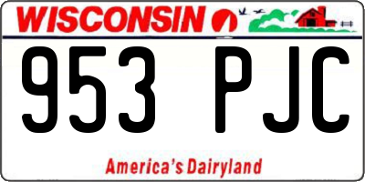 WI license plate 953PJC
