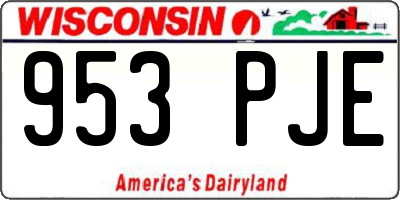 WI license plate 953PJE