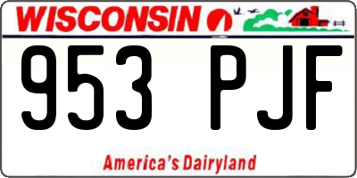 WI license plate 953PJF