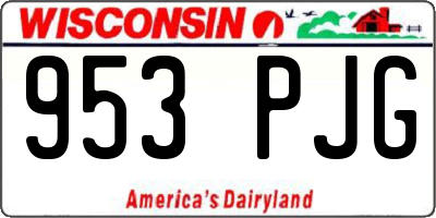 WI license plate 953PJG