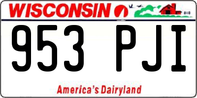 WI license plate 953PJI