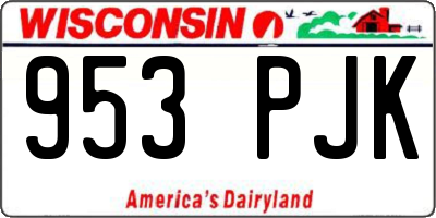WI license plate 953PJK