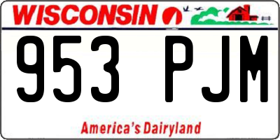 WI license plate 953PJM