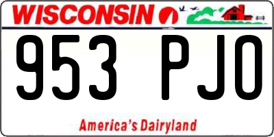 WI license plate 953PJO