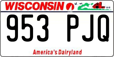 WI license plate 953PJQ
