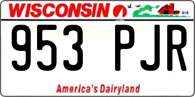 WI license plate 953PJR