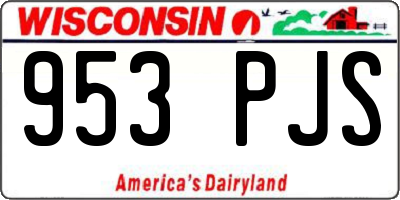 WI license plate 953PJS