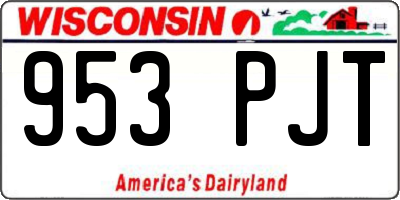 WI license plate 953PJT