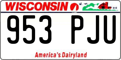 WI license plate 953PJU