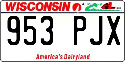 WI license plate 953PJX