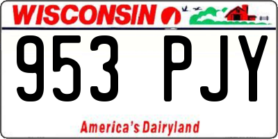 WI license plate 953PJY