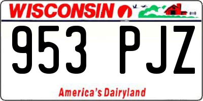 WI license plate 953PJZ