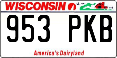 WI license plate 953PKB