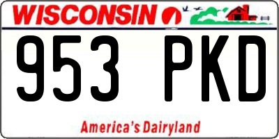 WI license plate 953PKD