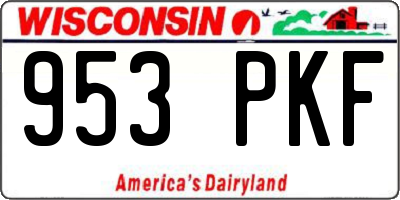 WI license plate 953PKF