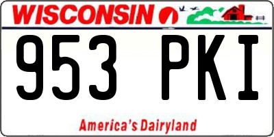 WI license plate 953PKI