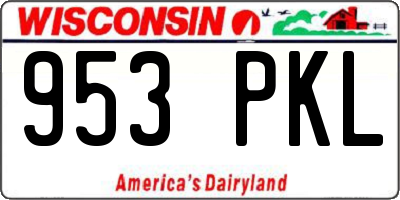 WI license plate 953PKL