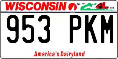 WI license plate 953PKM