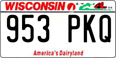 WI license plate 953PKQ