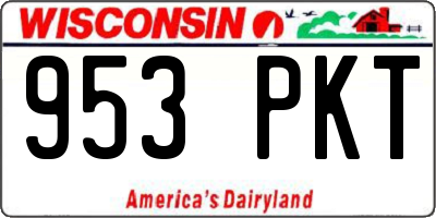WI license plate 953PKT
