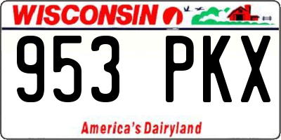 WI license plate 953PKX
