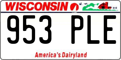 WI license plate 953PLE