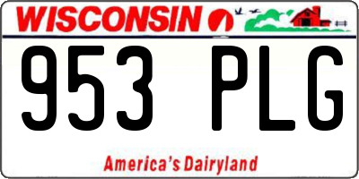 WI license plate 953PLG