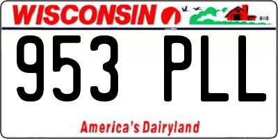 WI license plate 953PLL