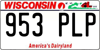 WI license plate 953PLP