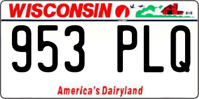 WI license plate 953PLQ