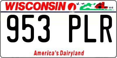 WI license plate 953PLR